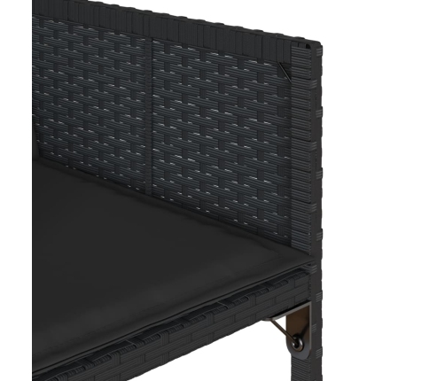 vidaXL 11-daļīgs dārza mēbeļu komplekts, matrači, melna PE rotangpalma