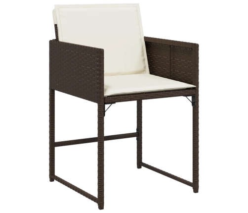 vidaXL 11-daļīgs dārza mēbeļu komplekts, matrači, brūna PE rotangpalma