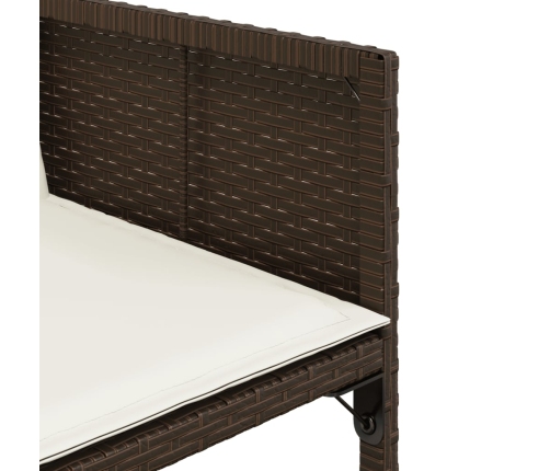 vidaXL 11-daļīgs dārza mēbeļu komplekts, matrači, brūna PE rotangpalma