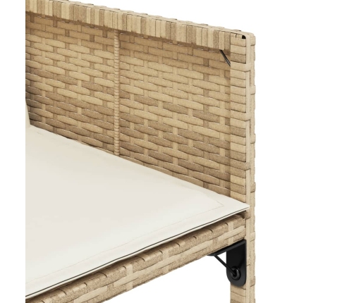 11-Daļīgs Dārza Mēbeļu Komplekts, Matrači, Bēša Pe Rotangpalma Vidaxl