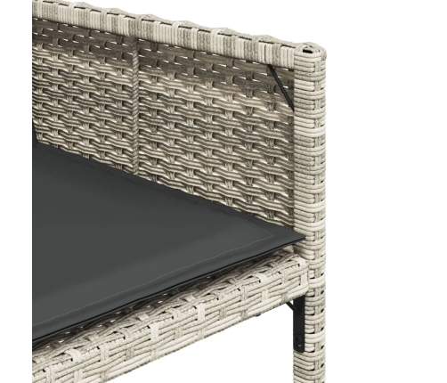 vidaXL 11-daļīgs dārza mēbeļu komplekts ar matračiem, gaiši pelēka PE