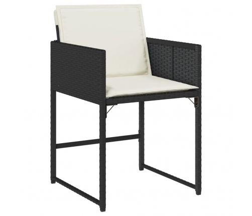 vidaXL 11-daļīgs dārza mēbeļu komplekts, matrači, melna PE rotangpalma