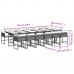 vidaXL 13-daļīgs dārza mēbeļu komplekts ar matračiem, melns PE