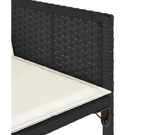 vidaXL 11-daļīgs dārza mēbeļu komplekts, matrači, melna PE rotangpalma