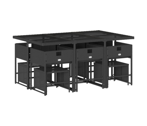 11-Daļīgs Dārza Mēbeļu Komplekts, Matrači, Melna Pe Rotangpalma Vidaxl