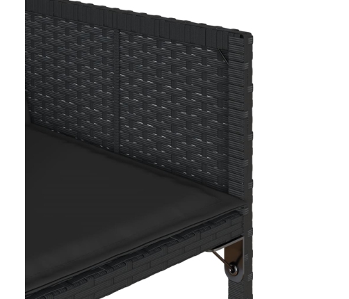 11-Daļīgs Dārza Mēbeļu Komplekts, Matrači, Melna Pe Rotangpalma Vidaxl