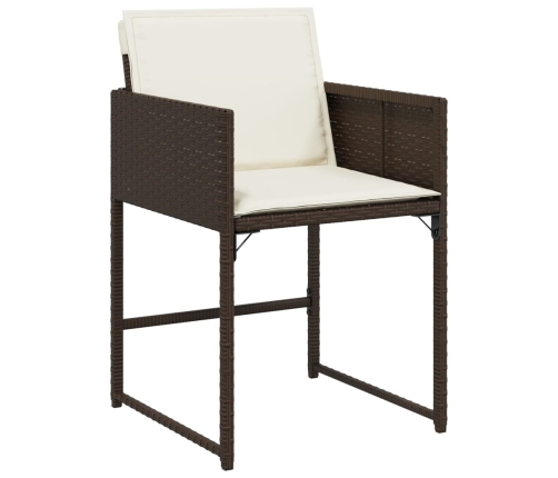 11-Daļīgs Dārza Mēbeļu Komplekts, Matrači, Brūna Pe Rotangpalma Vidaxl