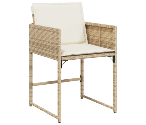 vidaXL 11-daļīgs dārza mēbeļu komplekts, matrači, bēša PE rotangpalma