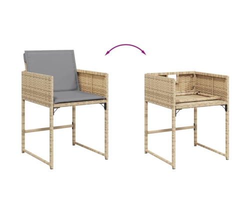 vidaXL 11-daļīgs virtuves mēbeļu komplekts ar matračiem,PE rotangpalma