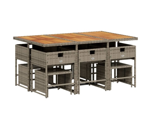 vidaXL 11-daļīgs dārza mēbeļu komplekts ar matračiem, PE rotangpalma