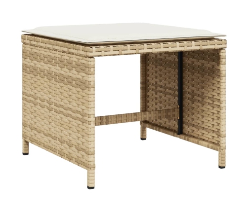 vidaXL 11-daļīgs dārza mēbeļu komplekts, matrači, bēša PE rotangpalma