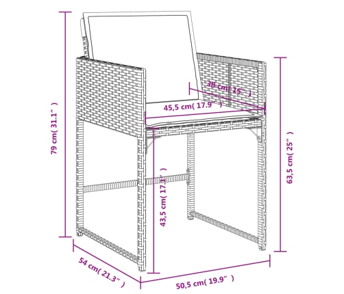 vidaXL 11-daļīgs dārza mēbeļu komplekts, matrači, bēša PE rotangpalma