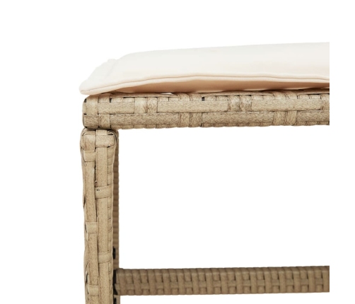 vidaXL 11-daļīgs dārza mēbeļu komplekts, matrači, bēša PE rotangpalma