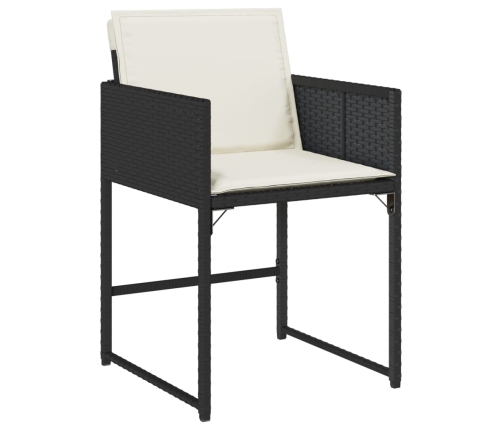 11-Daļīgs Dārza Mēbeļu Komplekts, Matrači, Melna Pe Rotangpalma Vidaxl