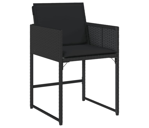 vidaXL 11-daļīgs dārza mēbeļu komplekts, matrači, melna PE rotangpalma