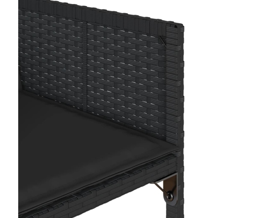 vidaXL 11-daļīgs dārza mēbeļu komplekts, matrači, melna PE rotangpalma