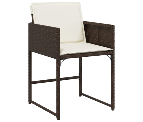 vidaXL 11-daļīgs dārza mēbeļu komplekts, matrači, brūna PE rotangpalma