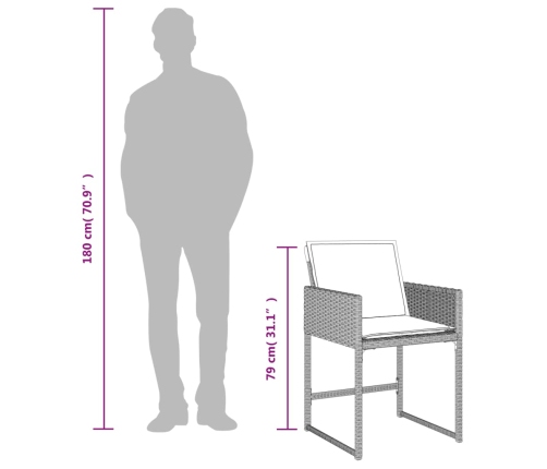 11-Daļīgs Dārza Mēbeļu Komplekts Ar Matračiem, Gaiši Pelēka Pe Vidaxl