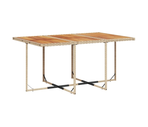 vidaXL 11-daļīgs dārza mēbeļu komplekts, matrači, bēša PE rotangpalma