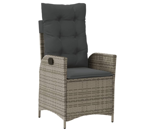 3-Daļīgs Dārza Mēbeļu Komplekts, Matrači, Pelēka Pe Rotangpalma Vidaxl