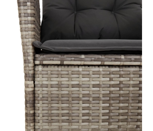 3-Daļīgs Dārza Mēbeļu Komplekts, Matrači, Pelēka Pe Rotangpalma Vidaxl