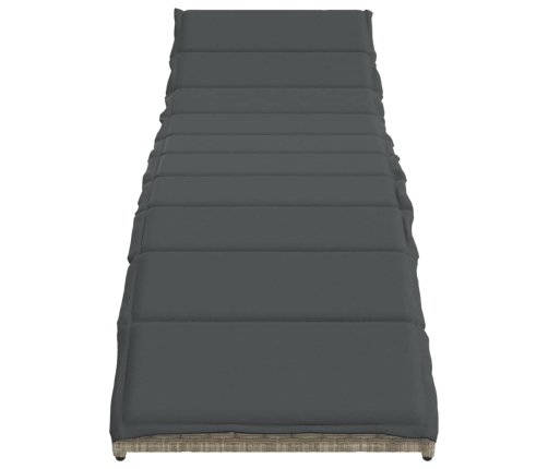 vidaXL sauļošanās zviļņi 2gab ar matračiem gaiši pelēka PE rotangpalma