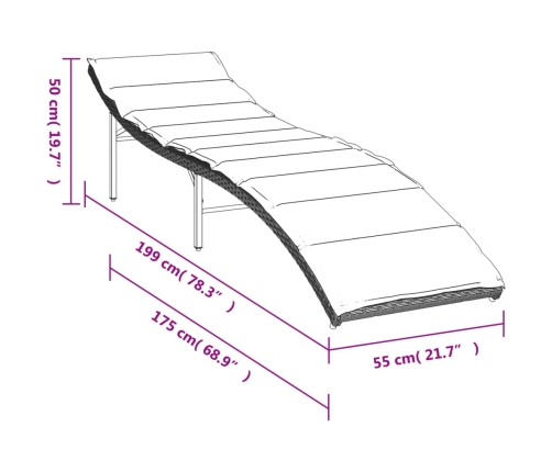 vidaXL sauļošanās zviļņi 2gab ar matračiem gaiši pelēka PE rotangpalma