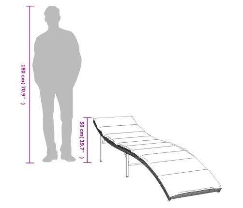 vidaXL sauļošanās zviļņi 2gab ar matračiem gaiši pelēka PE rotangpalma