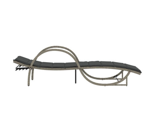 vidaXL sauļošanās zviļņi 2gab ar matračiem gaiši pelēka PE rotangpalma