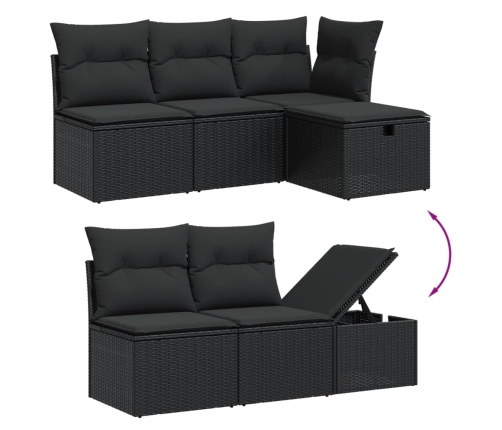 vidaXL 11-daļīgs dārza dīvāna komplekts, matrači, melna PE rotangpalma