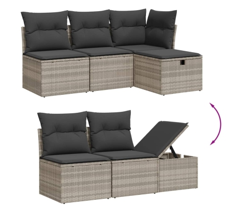 11-Daļīgs Dārza Dīvāna Komplekts Ar Matračiem, Pelēka Pe Pinums Vidaxl