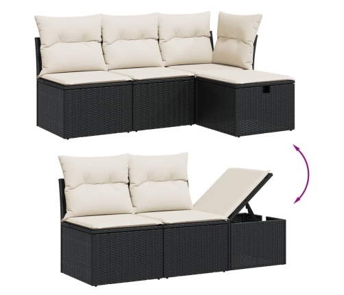 vidaXL 11-daļīgs dārza dīvāna komplekts, matrači, melna PE rotangpalma