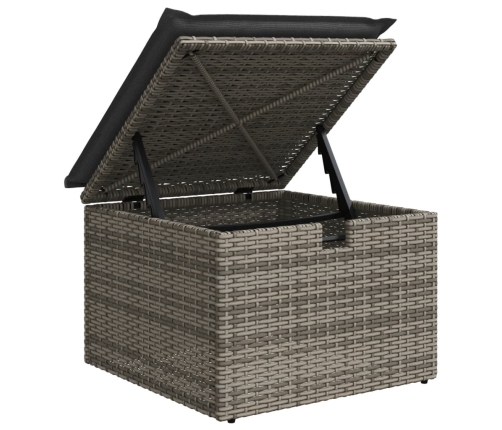 vidaXL 11-daļīgs dārza dīvāna komplekts ar matračiem, pelēks PE pinums