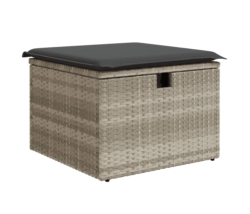 vidaXL 11-daļīgs dārza dīvāna komplekts ar matračiem, pelēka PE pinums