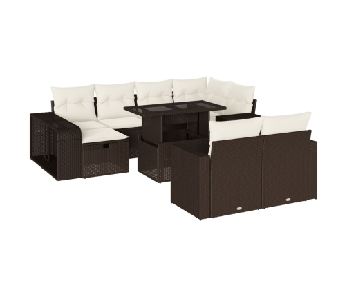 11-Daļīgs Dārza Dīvāna Komplekts, Matrači, Brūna Pe Rotangpalma Vidaxl