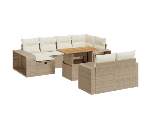 11-Daļīgs Dārza Dīvāna Komplekts, Matrači, Bēša Pe Rotangpalma Vidaxl