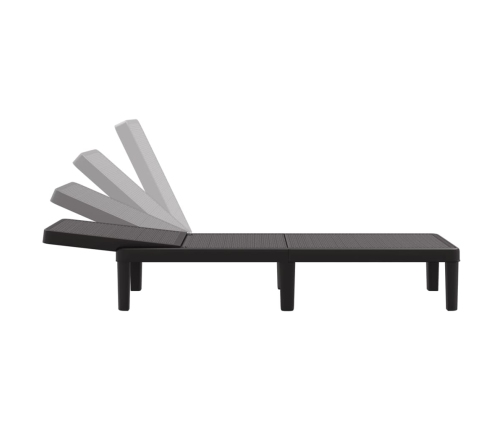 vidaXL sauļošanās krēsls, regulējams, 155,5x57x28 cm, polipropilēns