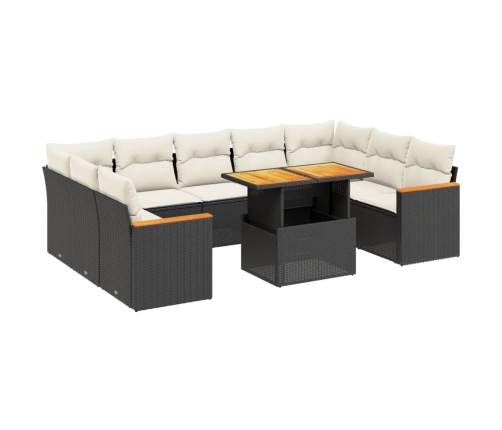 11-Daļīgs Dārza Dīvāna Komplekts, Matrači, Melna Pe Rotangpalma Vidaxl