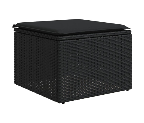 vidaXL 11-daļīgs dārza dīvāna komplekts, matrači, melna PE rotangpalma