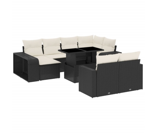 11-Daļīgs Dārza Dīvāna Komplekts, Matrači, Melna Pe Rotangpalma Vidaxl