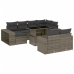 vidaXL 11-daļīgs dārza dīvāna komplekts ar matračiem, pelēks PE pinums