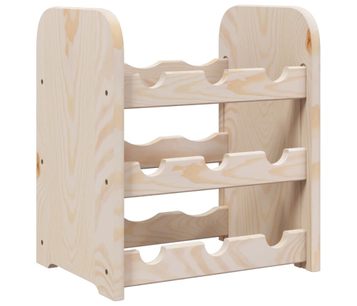 vidaXL vīna pudeļu plaukts, 33x25x37 cm, priedes masīvkoks