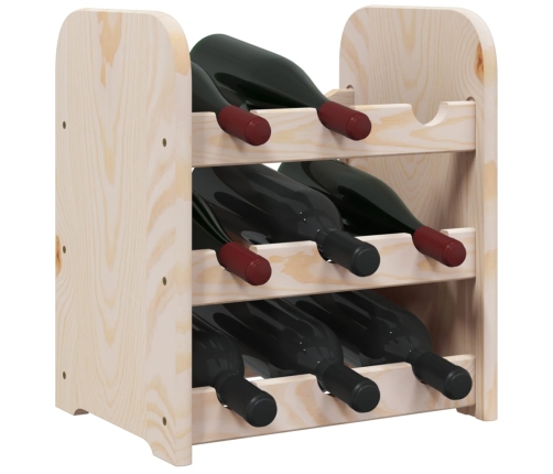 vidaXL vīna pudeļu plaukts, 33x25x37 cm, priedes masīvkoks