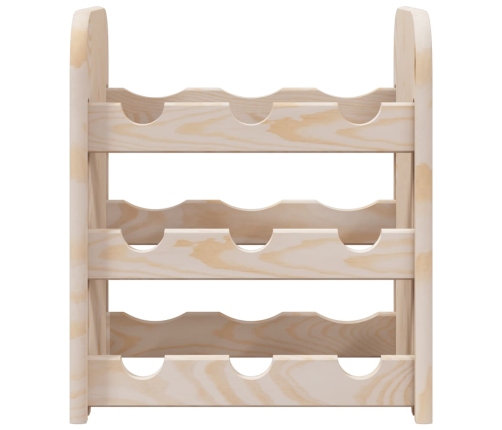 vidaXL vīna pudeļu plaukts, 33x25x37 cm, priedes masīvkoks