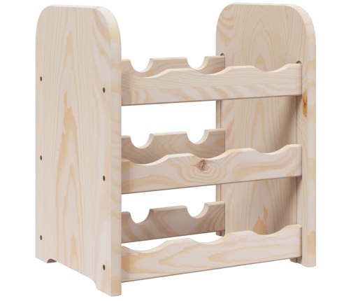 vidaXL vīna pudeļu plaukts, 33x25x37 cm, priedes masīvkoks