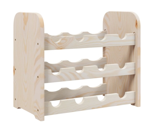 vidaXL vīna pudeļu plaukts, 43x25x37 cm, priedes masīvkoks