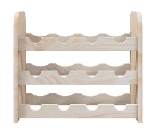 vidaXL vīna pudeļu plaukts, 43x25x37 cm, priedes masīvkoks