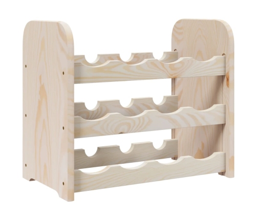 vidaXL vīna pudeļu plaukts, 43x25x37 cm, priedes masīvkoks