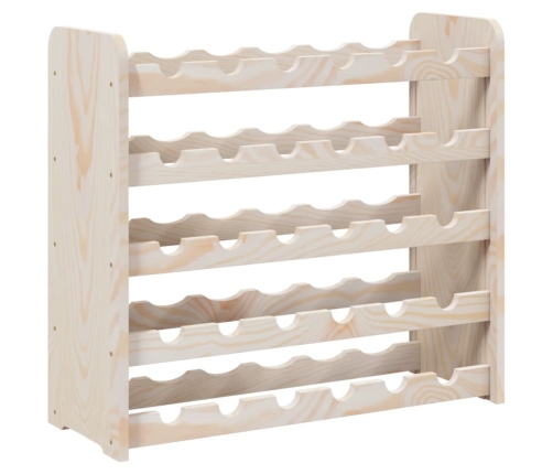 vidaXL vīna pudeļu plaukts, 67,5x25x60 cm, priedes masīvkoks