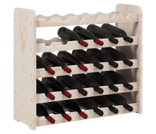 vidaXL vīna pudeļu plaukts, 67,5x25x60 cm, priedes masīvkoks